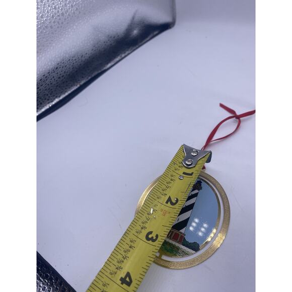 Cape Hatteras Lighthouse Christmas Ornament Gold Metal North Carolina Vintage 3" - Picture 7 of 8